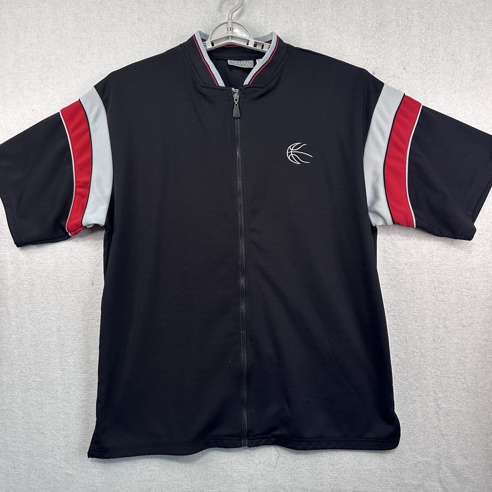 Athletic Works Men's Large Full Zip Warmup Shirt Basketball Short Sleeve